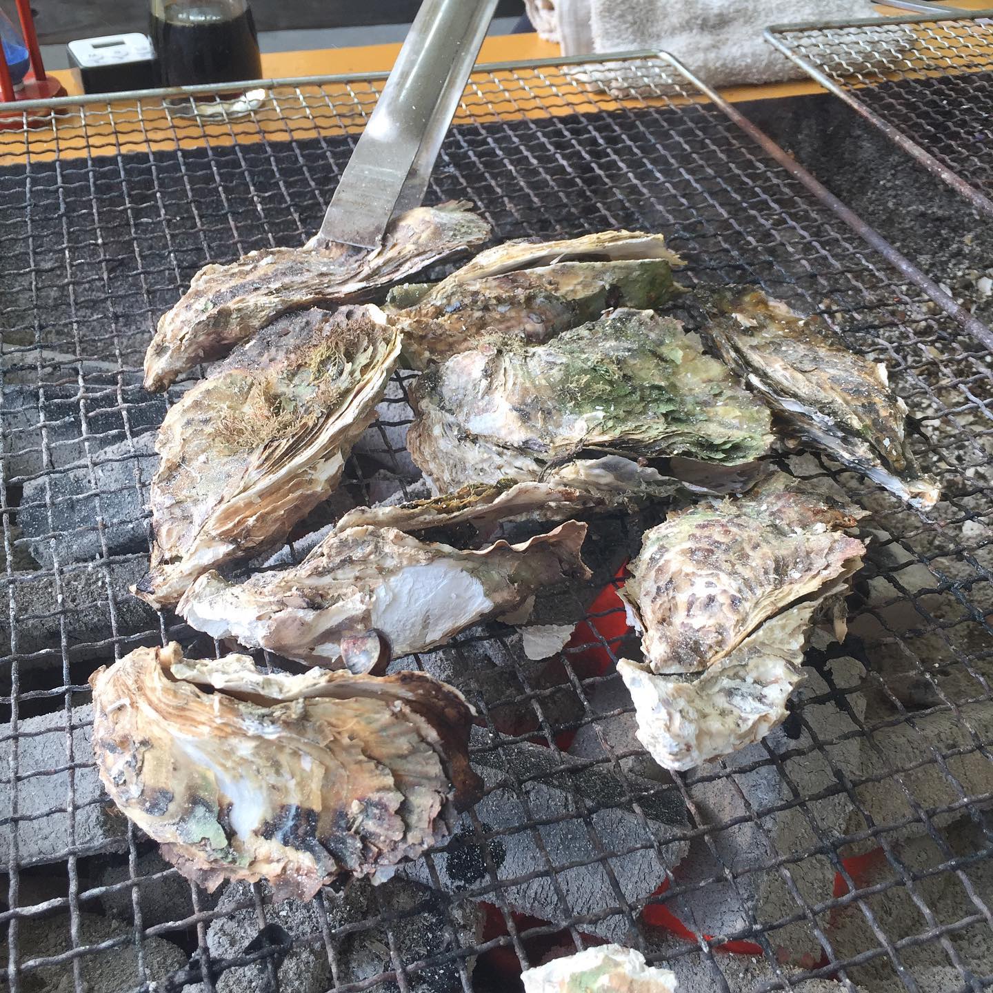 【海の幸！！】お休みを利用して、仙台港まで。牡蠣を頂いております。美味しいなぁ。桑折町に極上の桃があり、西の米沢には牛肉、北には三陸の魚介が集まる。地産で美味しいものにたくさん出会える桑折町の立地は最高ですね。