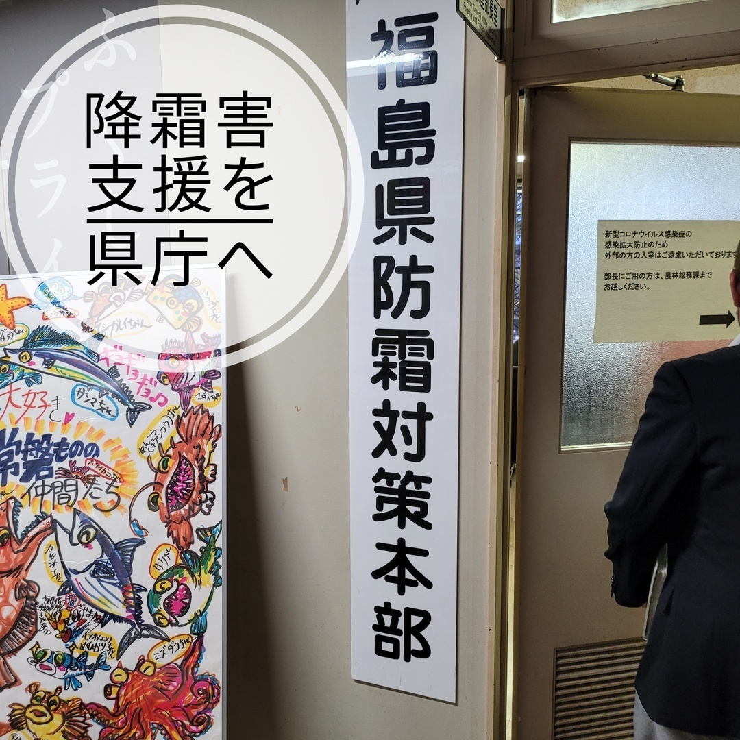 【桃を守ります！行動あるのみです！】大きな霜被害が出ている桃生産者支援を要望すべく、福島県庁へ伺っています。県からの迅速な支援に期待します。